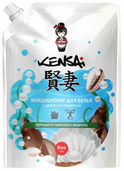 Kensai Кондиционер для белья с двойным эффектом "Перламутр морского жемчуга" 800мл Kensai Кондиционер для белья с двойным эффектом "Перламутр морского жемчуга" 800мл