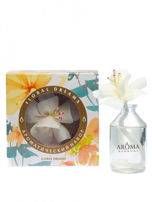 Диффузор ароматический с цветком из ротанга "Floral Dreams" 50 мл Диффузор ароматический с цветком из ротанга "Floral Dreams" 50 мл