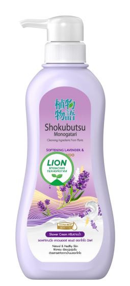 LION Thailand Shokubutsu Monogotari Крем-гель для душа «лаванда с молоком» 500 мл