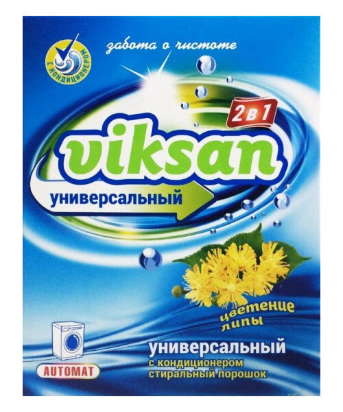 Viksan стиральный порошок с кондиционером 2в1 "Цветение липы" пачка 400г Viksan стиральный порошок с кондиционером 2в1 "Цветение липы" пачка 400г