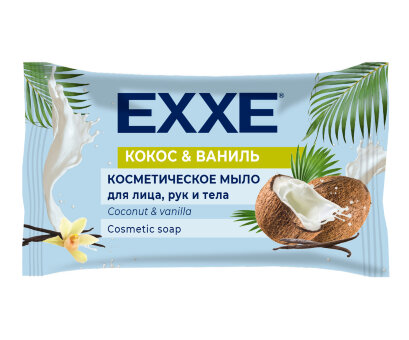 EXXE Косметическое мыло Кокос и ваниль 75г (флоу-пак)