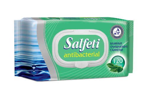 Salfeti antibac mega pack №120 влажные салфетки  антибактериальные с клапаном