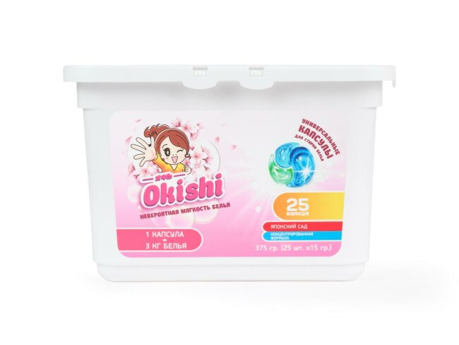 Okishi капсулы для стирки Японский сад 25шт*15г Okishi капсулы для стирки Японский сад 25шт*15г