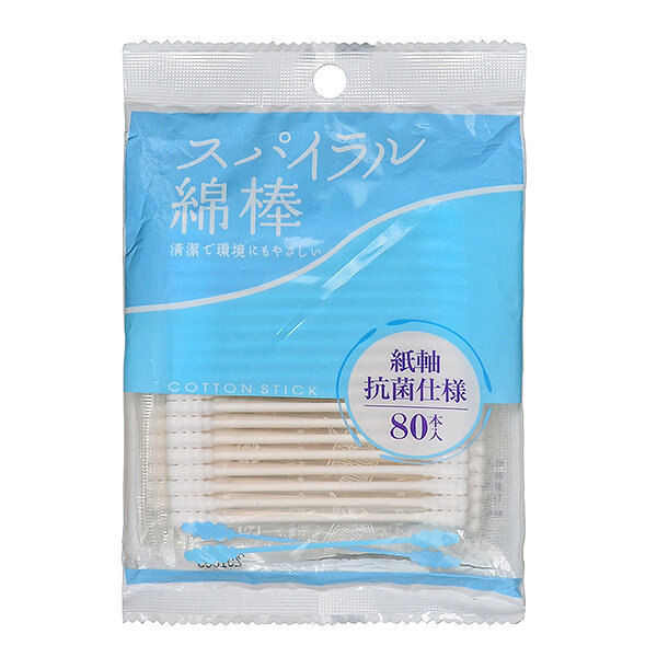 Палочки ватные антибактериальные со спиралевидной намоткой, 80 шт Палочки ватные антибактериальные со спиралевидной намоткой, 80 шт