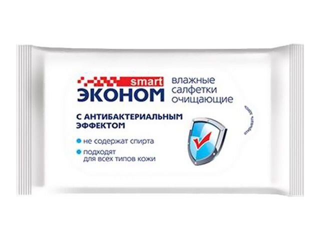 Эконом smart №20 влажные салфетки антибактериальные Эконом smart №20 влажные салфетки антибактериальные