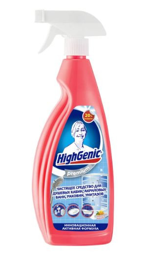 HighGenic Premium Чистящее средство для душевых кабин, акриловых ванн, раковин, унитазов, спрей 750 мл