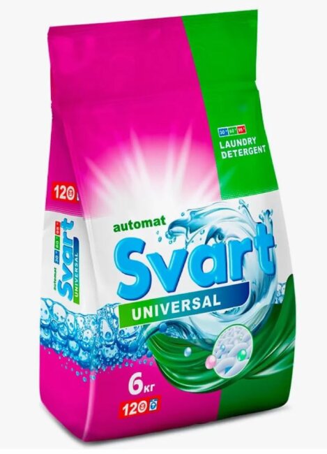SVART Средство для стирки порошкообразное Universal Automat пакет 6 кг SVART Средство для стирки порошкообразное Universal Automat пакет 6 кг