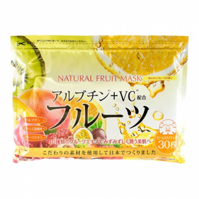 JAPAN GALS Курс натуральных масок для лица с фруктовыми экстрактами 30 шт