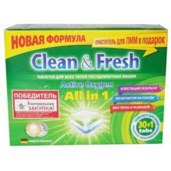 Clean&Fresh Таблетки для ПММ All in 1 (midi) 30шт + 1 таб. Очист.