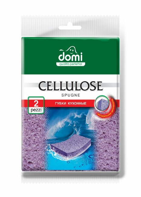 Domi Губки кухонные целлюлозные Cellulose 2 шт Domi Губки кухонные целлюлозные Cellulose 2 шт