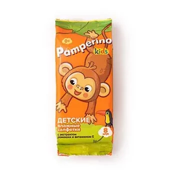 Pamperino  №8 Kids детские салфетки с ромашкой и витамином Е mix