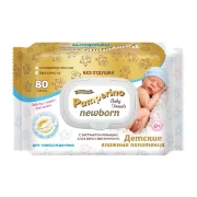 Pamperino №80 Newborn влажные полотенца без отдушки детские с ромашкой, алоэ вера и витамином Е