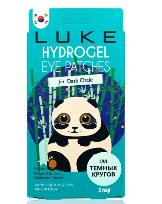 Гидрогелевые патчи для кожи вокруг глаз LUKE против темных кругов, с экстрактом зелёного чая. 5 пар Гидрогелевые патчи для кожи вокруг глаз LUKE против темных кругов, с экстрактом зелёного чая. 5 пар