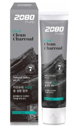 KeraSys Зубная паста Dental Clinic 2080 Pure Black Clean Charcoal Уголь и Мята 120 г
