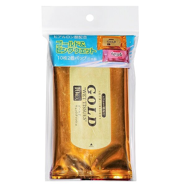 Салфетки влажные для тела "Золотой и розовый", 2 х10 шт Салфетки влажные для тела "Золотой и розовый", 2 х10 шт