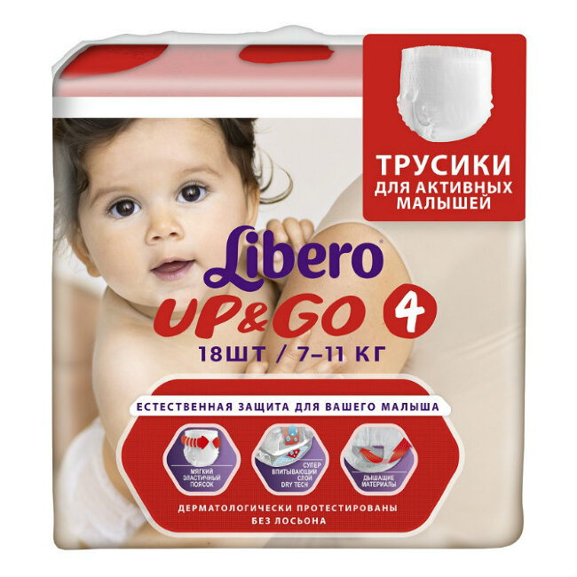 Libero Up&Go подгузники-трусики Maxi (7-11 кг) 18шт Libero Up&Go подгузники-трусики Maxi (7-11 кг) 18шт