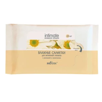 INTIMATE NATURAL Влажные салфетки № 15 для интимной гигиены с ромашкой INTIMATE NATURAL Влажные салфетки № 15 для интимной гигиены с ромашкой