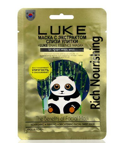 Тканевая маска с экстрактом слизи улитки "LUKE Snail Essence Mask" 21г. Тканевая маска с экстрактом слизи улитки "LUKE Snail Essence Mask" 21г.