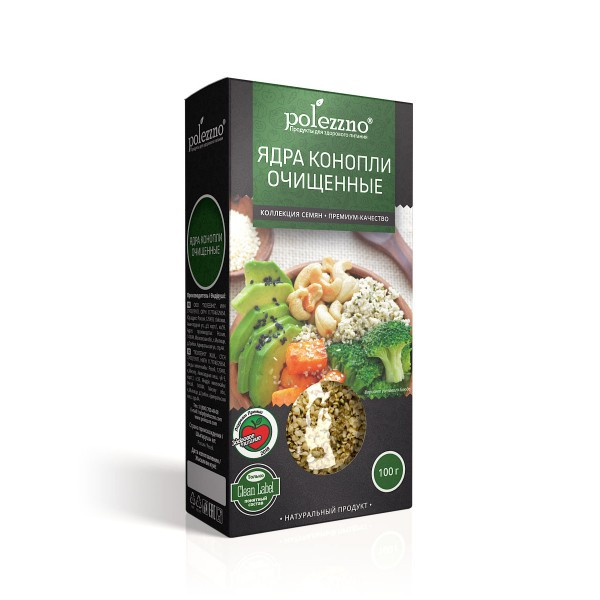 POLEZZNO Ядра конопли очищенные 100г POLEZZNO Ядра конопли очищенные 100г