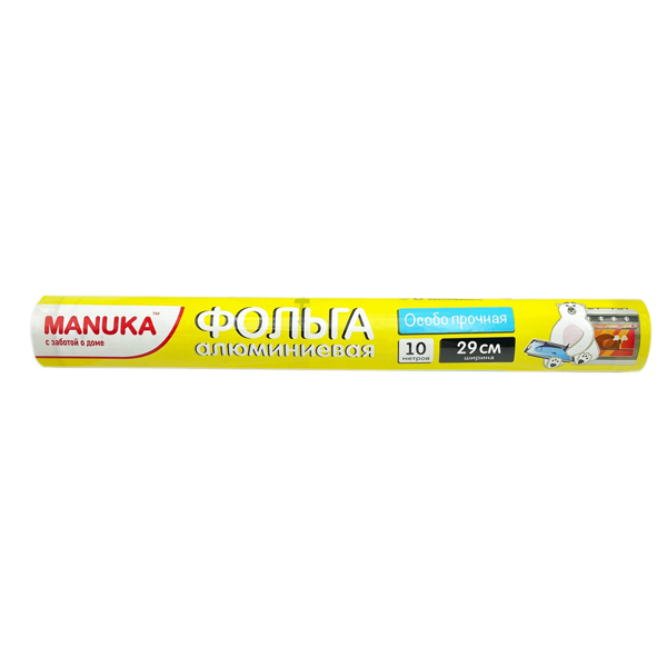 Фольга алюминиевая бытового назначения в рулоне "Manuka", 10 м*29 см. Фольга алюминиевая бытового назначения в рулоне "Manuka", 10 м*29 см.