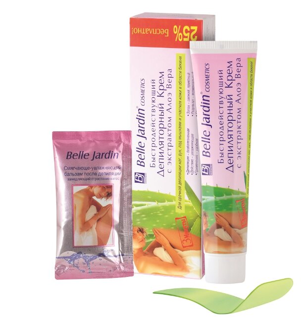 Belle Jardin Крем депиляторный быстродействующий 125мл с экстр Алоэ Вера+ бальзам 20мл.после депиции Belle Jardin Крем депиляторный быстродействующий 125мл с экстр Алоэ Вера+ бальзам 20мл.после депиции