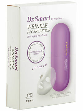 Тканевая маска для лица против морщин с коллагеном «Dr. Smart by Angel Key»,10 шт. Тканевая маска для лица против морщин с коллагеном «Dr. Smart by Angel Key»,10 шт.