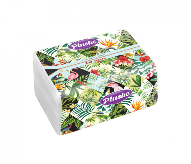 Plushe салфетки вытяжные в м/у V-сложения, мини 2 слоя 200 листов, Ассорти