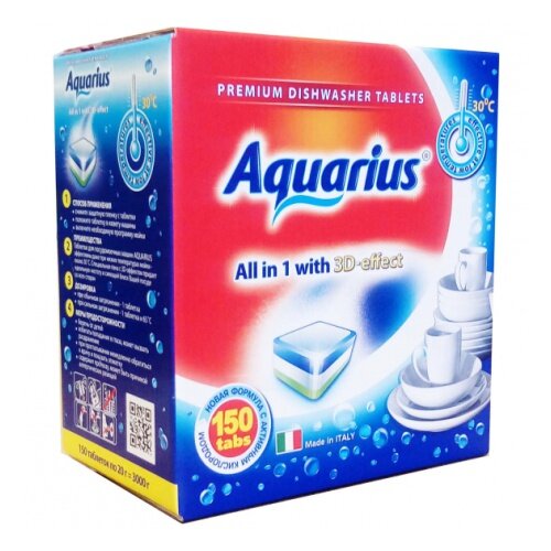 Aquarius Таблетки для ПММ All in 1 (mega) 150шт Aquarius Таблетки для ПММ All in 1 (mega) 150шт