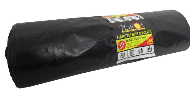 Мусорные мешки ИСТОК 360л/10шт, 85мкм	