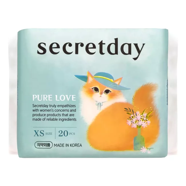 Ежедневные хлопковые прокладки «SECRETDAY PURE LOVE» XS 20 шт. Ежедневные хлопковые прокладки «SECRETDAY PURE LOVE» XS 20 шт.
