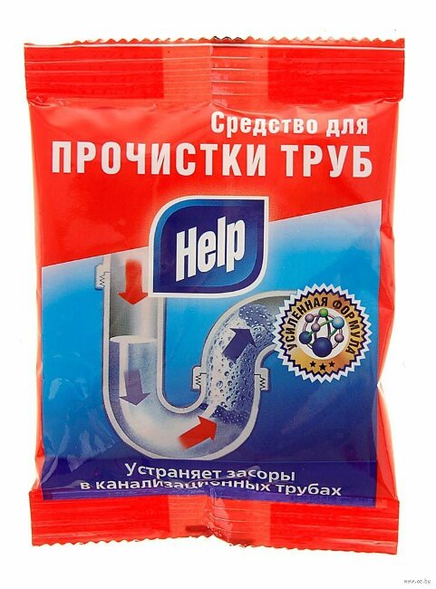 Средство для прочистки труб "HELP" 90 г саше Средство для прочистки труб "HELP" 90 г саше