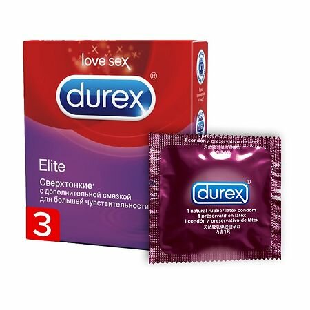 Durex Elite презервативы 3шт. Durex Elite презервативы 3шт.