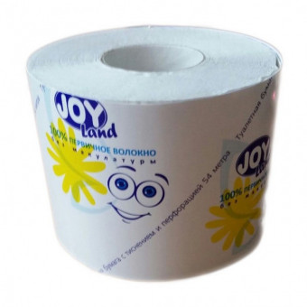 Туалетная бумага JOY серая 1-слойный (1 рулон) втулка 54м