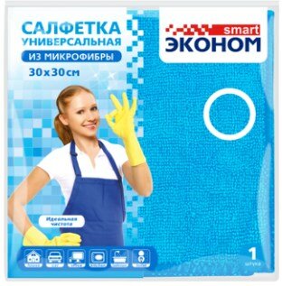 Эконом smart №1 салфетка 30*30 из МИКРОФИБРЫ