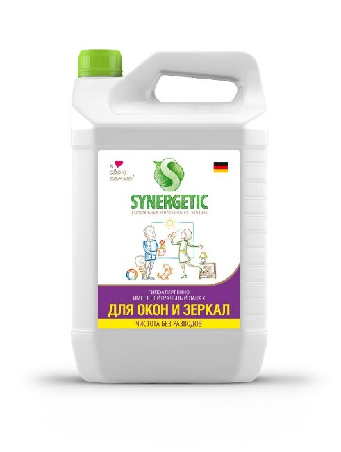 Synergetic средство для мытья стёкол и окон 5л Synergetic средство для мытья стёкол и окон 5л