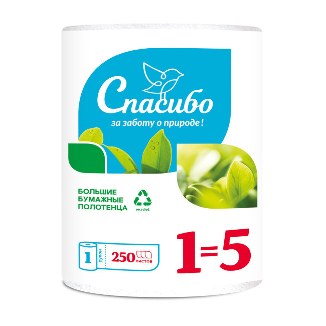 Plushe Спасибо полотенце бумажное "Большое", 2 слоя 1 рулон 50м Plushe Спасибо полотенце бумажное "Большое", 2 слоя 1 рулон 50м