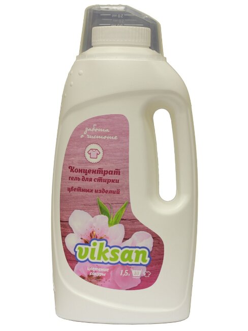 VIKSAN концентрат гель для стирки для цветных изделий "Цветение сакуры", 1,5л VIKSAN концентрат гель для стирки для цветных изделий "Цветение сакуры", 1,5л