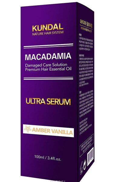 Сыворотка для волос "Kundal Makadamia Ultra Serum" Янтарная Ваниль (AMBER VANILLA) - 100мл Сыворотка для волос "Kundal Makadamia Ultra Serum" Янтарная Ваниль (AMBER VANILLA) - 100мл