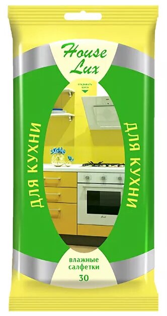 House Lux №30 влажные салфетки д/кухни очищающие House Lux №30 влажные салфетки д/кухни очищающие
