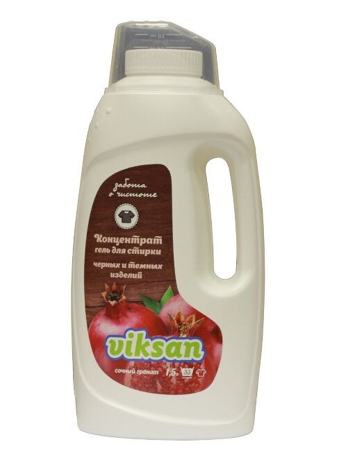 VIKSAN концентрат гель для стирки для темных и черных изделий "Сочный гранат", 1,5л