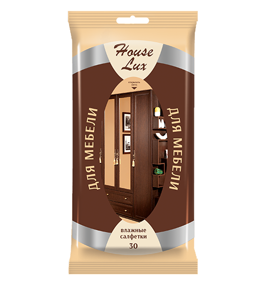 House Lux №30 влажные салфетки д/мебели очищающие House Lux №30 влажные салфетки д/мебели очищающие