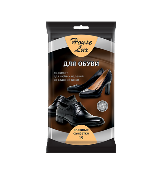 House Lux №15 влажные салфетки для обуви