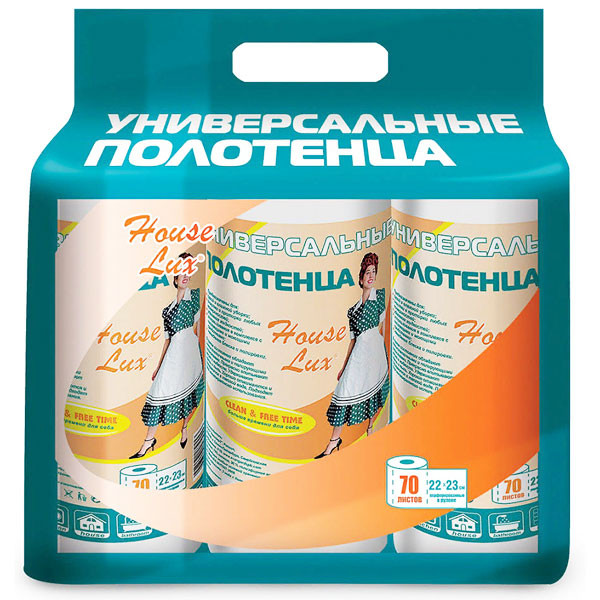 House Lux ТРИОПАК №70  салфетки универсальные в рулоне