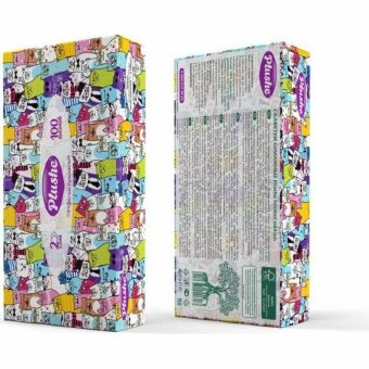 Plushe салфетки бумажные 2 слоя в коробочке 230 листов, ассорти	