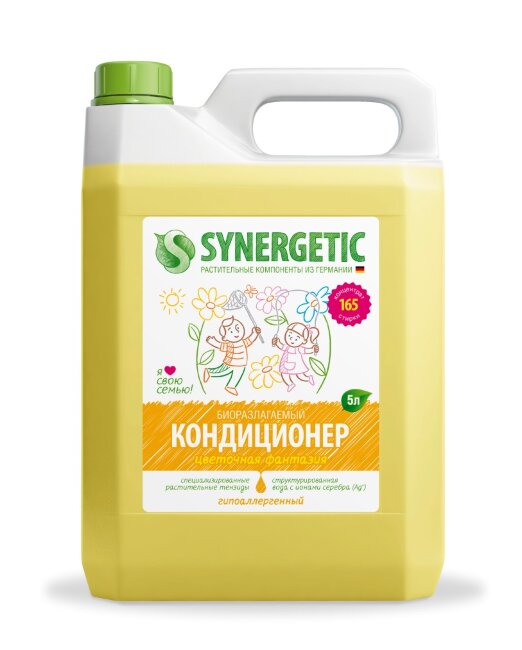 Synergetic кондиционер для белья Цветочная фантазия концентрат 5л Synergetic кондиционер для белья Цветочная фантазия концентрат 5л