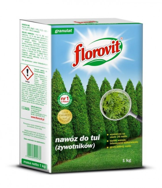 Florovit гранулированный для туи 1 кг, пачка Florovit гранулированный для туи 1 кг, пачка