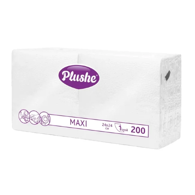 Plushe Бумажные салфетки Maxi 1 слой 200л персиковые	