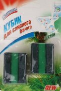 Кубик для сливного бачка с гел вст. "Свежинка" лесной 2*50 гр.