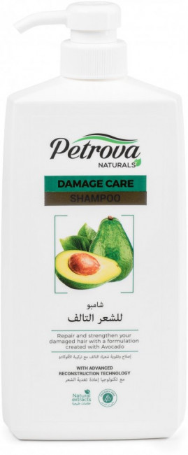 «PETROVA NATURALS» Натуральный шампунь за поврежденными волосами «ВОССТАНОВЛЕНИЕ И УХОД» с авокадо 600мл
