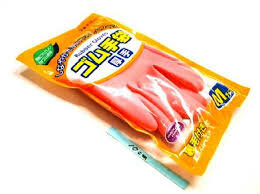 Перчатки хозяйственные толстые розовые М